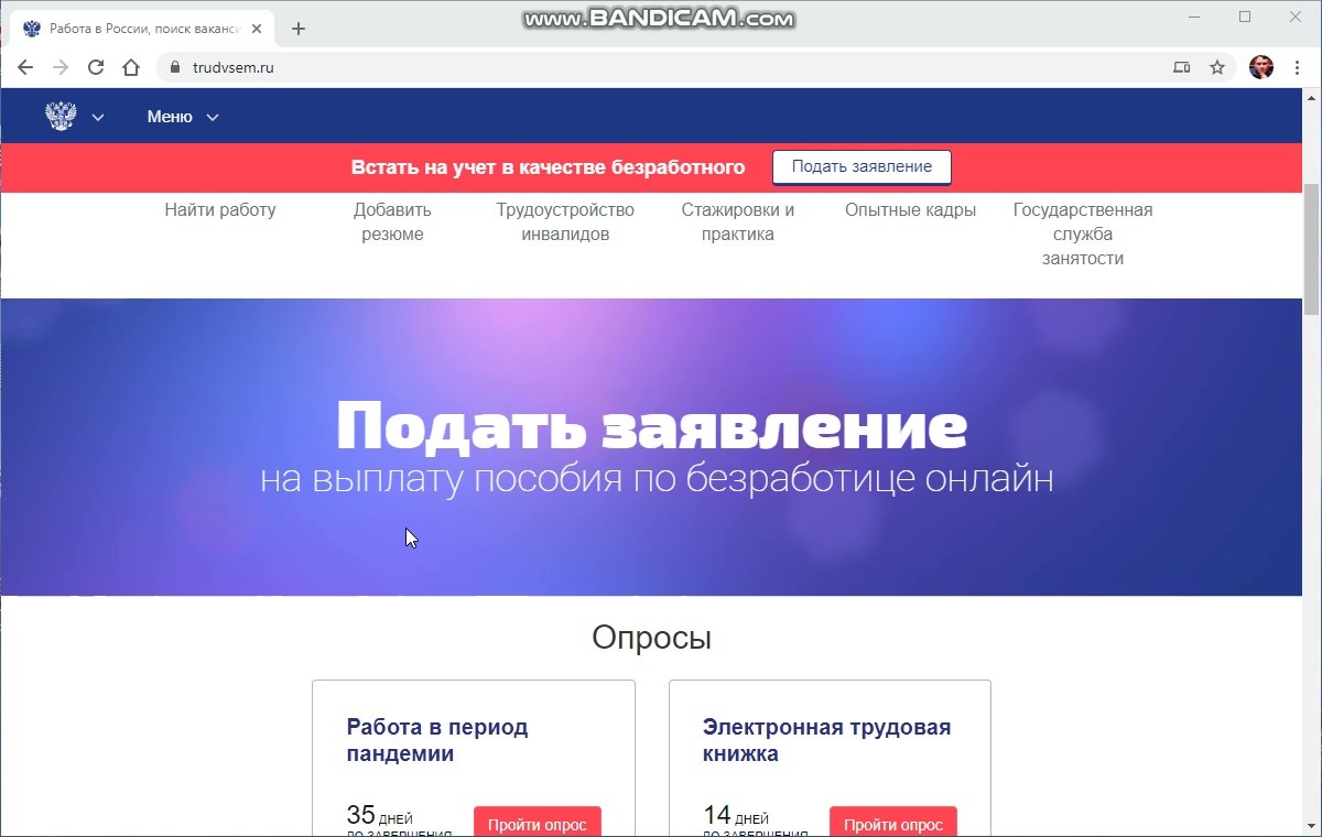 Получить пособие по безработице